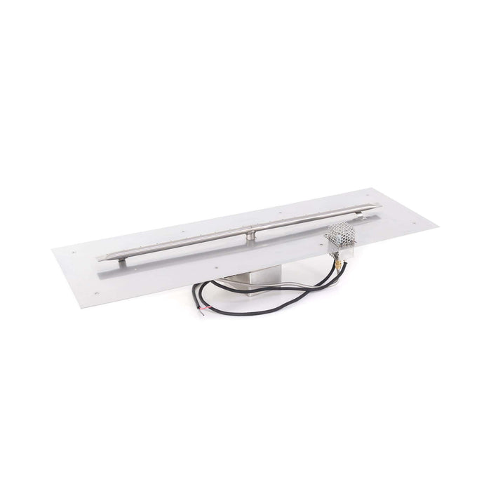 The Outdoor Plus Rectangular Flat Pan & Ss Linear Burner Pan & Burner Kit 24"x6" / Match Lit / None