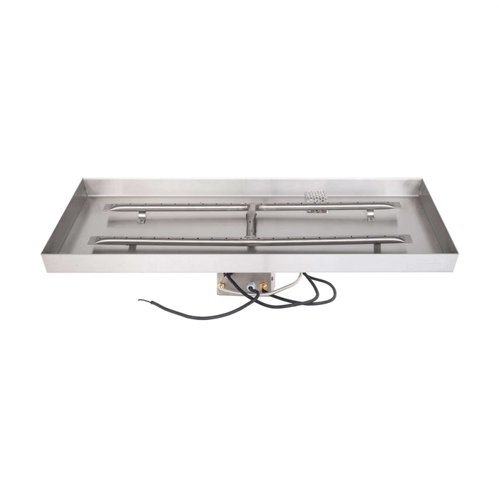 The Outdoor Plus Rectangular Lipless Drop In Pan & Ss "H" Burner Pan & Burner Kit 24"x12" / Match Lit / None