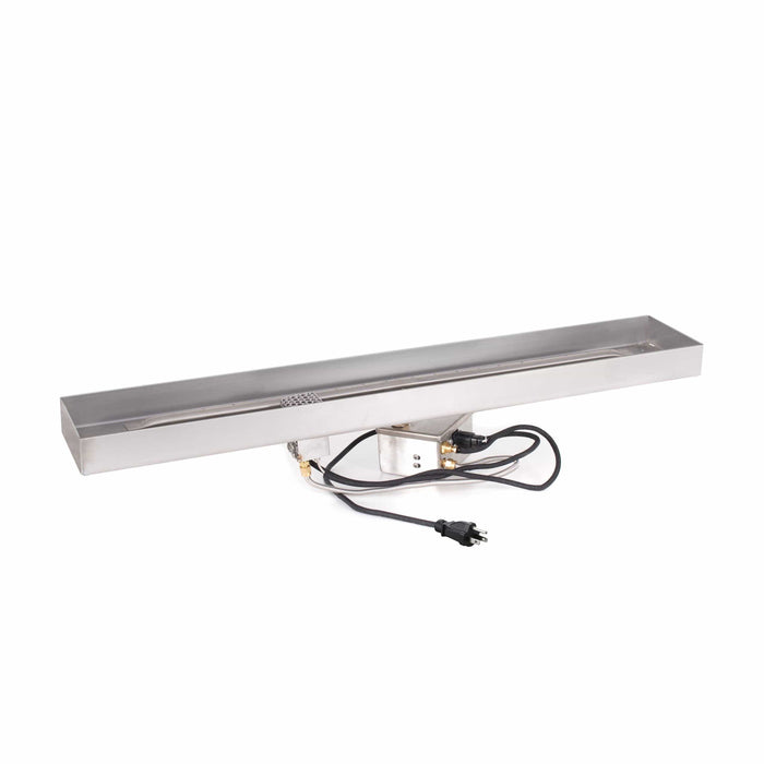 The Outdoor Plus Rectangular Lipless Drop In Pan & Ss Linear Burner Pan & Burner Kit 24"x6" / Match Lit / None