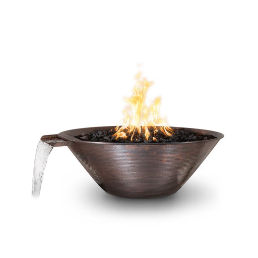 The Outdoor Plus Remi Hammered Patina Copper - Fire & Water Bowl Fire & Water Bowl 31" / Match Lit / Natural Gas