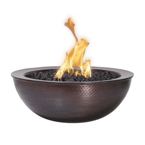 The Outdoor Plus Sedona Fire Bowl- Hammered Patina Copper Fire Bowl Copper / Match Lit / Natural Gas