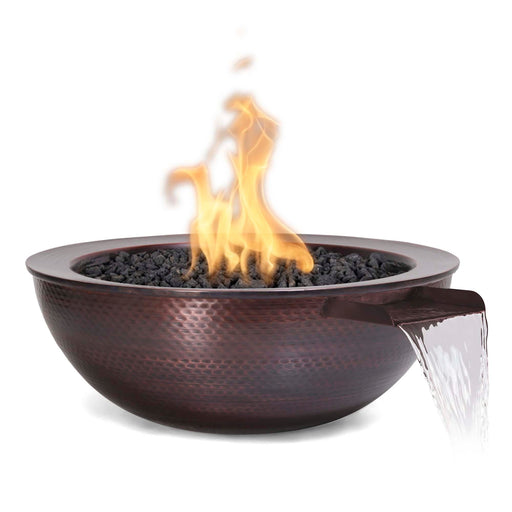 The Outdoor Plus Sedona Fire & Water Bowl - Hammered Patina Copper Fire & Water Bowl 27" / Match Lit / Natural Gas