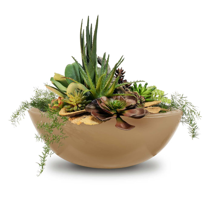 The Outdoor Plus Sedona Planter Bowl- GFRC Concrete Planter Bowl Brown / 27"