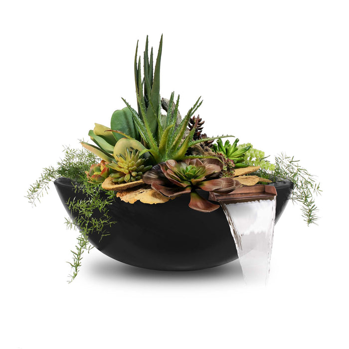 The Outdoor Plus Sedona Planter & Water Bowl - GFRC Concrete Planter & Water Bowl Black / 27"