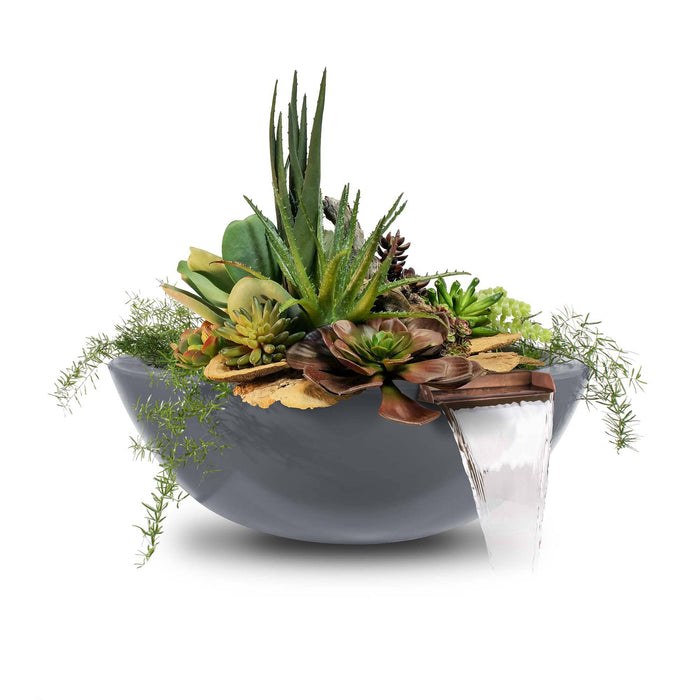 The Outdoor Plus Sedona Planter & Water Bowl - GFRC Concrete Planter & Water Bowl Gray / 27"