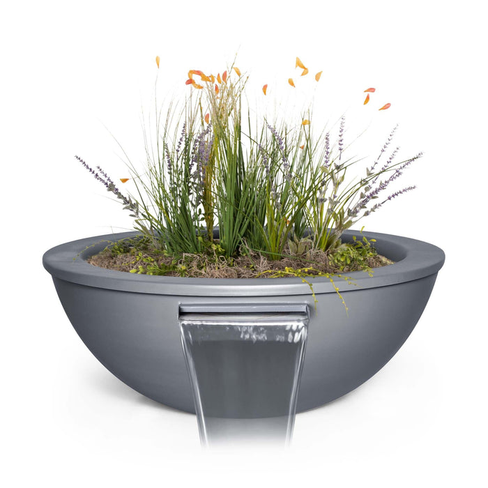 The Outdoor Plus Sedona Planter & Water Bowl - Metal Powder Coat Planter & Water Bowl Gray / 27"