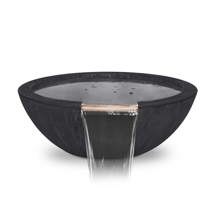 The Outdoor Plus Sedona Water Bowl - GFRC Wood Grain Water Bowl Ebony / 27"