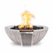 The Outdoor Plus Sedona Water & Fire Bowl - Wood Grain Concrete Fire & Water Bowl Ivory / Match Lit / Natural Gas