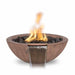 The Outdoor Plus Sedona Water & Fire Bowl - Wood Grain Concrete Fire & Water Bowl Oak / Match Lit / Natural Gas