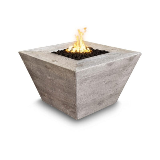 The Outdoor Plus Square Plymouth Wood Grain Fire Pit Fire Pits