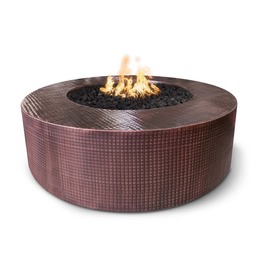 The Outdoor Plus Unity 24" Tall Fire Pit - Hammered Copper Fire Pits 48" x 24" / Match Lit / Natural Gas