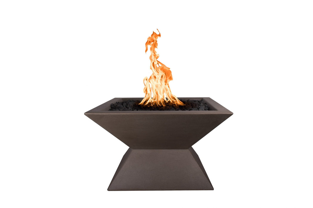 The Outdoor Plus Uxmal Fire Pillar - GFRC Concrete Fire Pits Chocolate / Match Lit