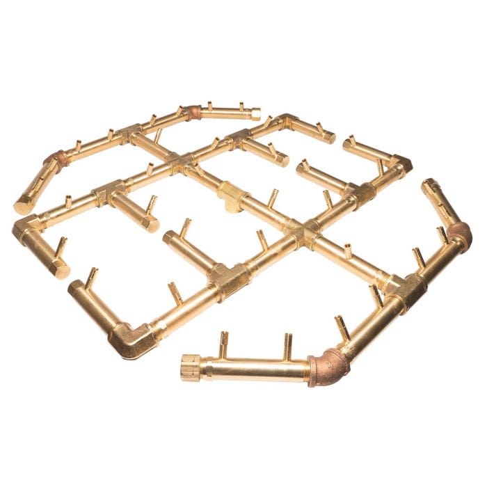 Warming Trends Crossfire Octagonal 29.5 x 27.5-Inch Brass Gas Fire Pit Burner 360K BTU