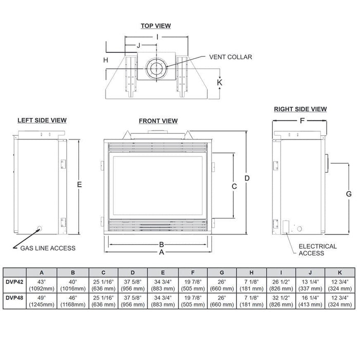 Empire Tahoe Premium 48 Direct Vent Gas Fireplace -  DVP48FP