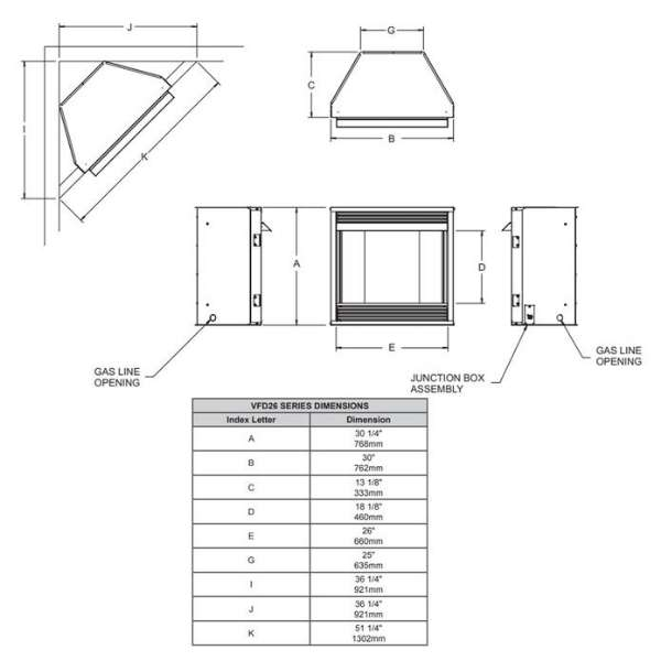 Empire Vail Deluxe 26 Mantel Combination Vent-Free Gas Fireplace - VFD26