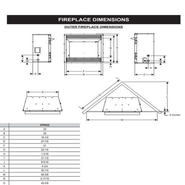 Empire Vail Premium 32 Slope Glaze Burner Vent-Free Gas Fireplace - VFPA32