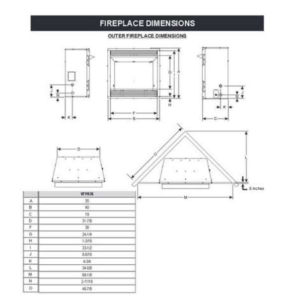 Empire Vail Premium 36 Slope Glaze Burner Vent-Free Gas Fireplace - VFPA36